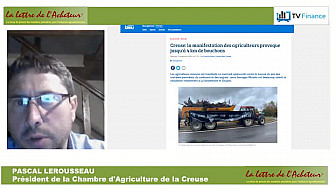 Tv Locale Paris : Pascal Lerousseau 'Les agriculteurs de Creuse ont aussi leur mot à dire sur la hausse du carburant et des matières premières' @ChambAgri23
